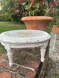 Tavolino basso appoggia piedi shabby chic in legno