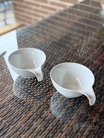 Set 2 Ciotole design  in Porcellana Bianca