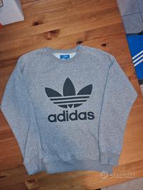 Felpa Adidas grigia con trifoglio nero- TG S