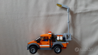 Auto manutenzione stradale, arancione, lego