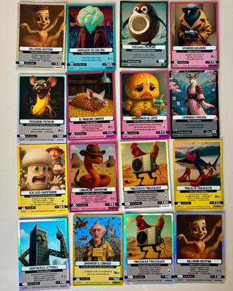 Lotto 16 carte Skifidol Brainrot holo stellina