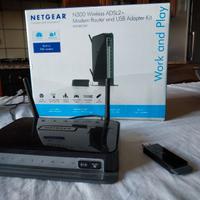 Netgear modem router "n300 wireless adsl2+" 