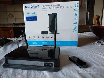 Netgear modem router "n300 wireless adsl2+" 