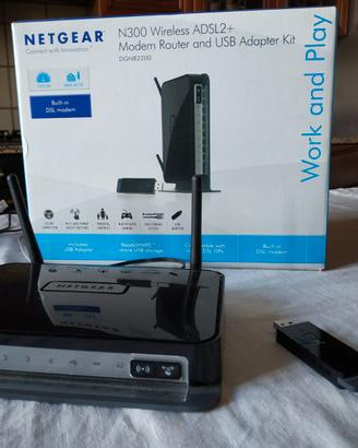 Netgear modem router "n300 wireless adsl2+" 