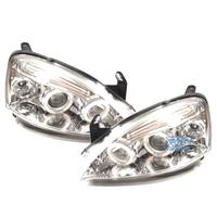 FARI PER OPEL CORSA C 00-06 ANGEL EYES FONDO CROMA