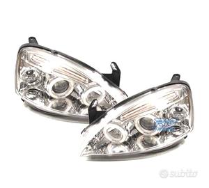 FARI PER OPEL CORSA C 00-06 ANGEL EYES FONDO CROMA