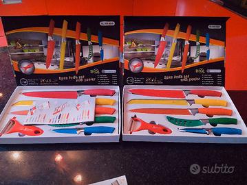 SET COLORATISSIMI  5 COLTELLI PIÙ PELAPATATE 