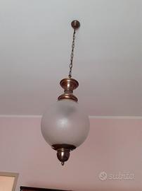 lampadario con sfera in vetro 
