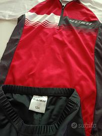 maglia ciclismo e pantaloncini 8 anni e 12 anni