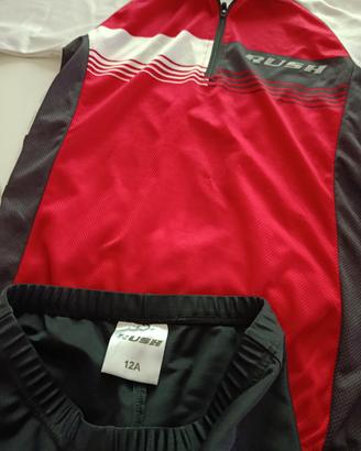 maglia ciclismo e pantaloncini 8 anni e 12 anni