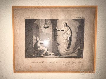Antica stampa sacra incorniciata
