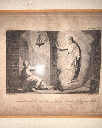 Antica stampa sacra incorniciata