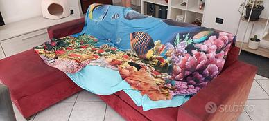 Divano letto con penisola contenitore 