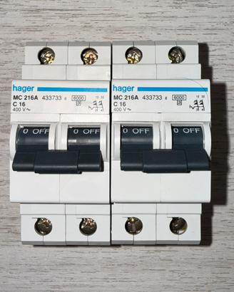 HAGER MC216A C16 2P 400V MAGNETO TERMICO