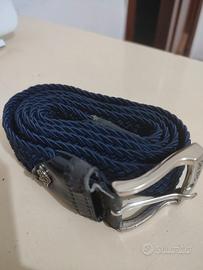 cintura uomo blu elastica intrecciata 