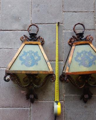 coppia di appliques vintage in ferro battuto 