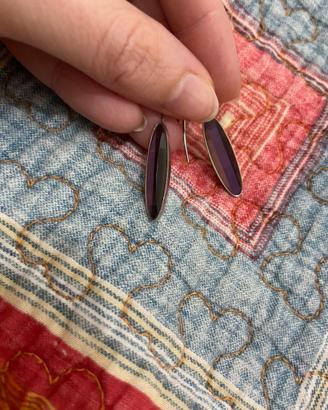 Orecchini calvin klein pietre viola e acciaio