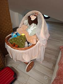 culla vimini rotella 