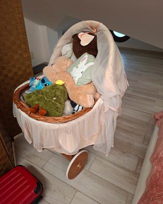 culla vimini rotella 