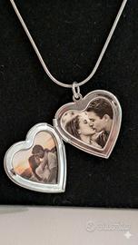 Collana in argento 925 con ciondolo portafoto 