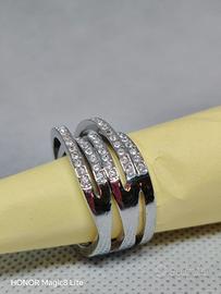 anello Swarovski,lega argento con strass da 55