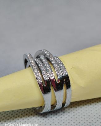 anello Swarovski,lega argento con strass da 55