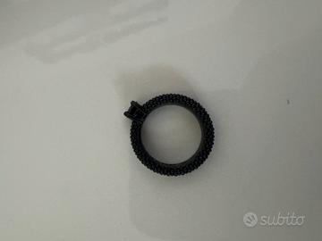Anello fede solitario total black