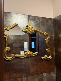 Specchio decorativo barocco dorato design moderno