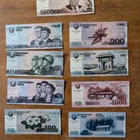 set banconote nord corea 