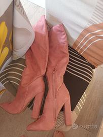 stivali camoscio rosa numero 35