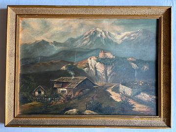 ANGIOLA su Pannello (1906)-Paesaggio Alpino (coev)