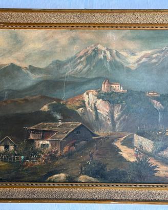 ANGIOLA su Pannello (1906)-Paesaggio Alpino (coev)