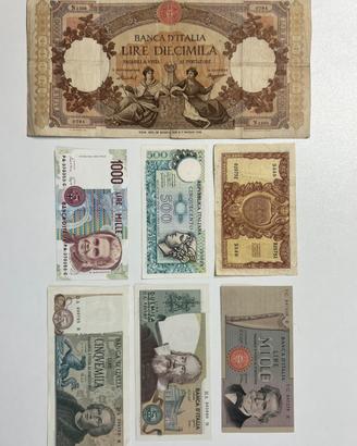 Lotto Banconote Lire Rare 10000 Marinare e altre