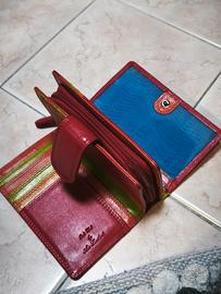 portafoglio in pelle rosso 