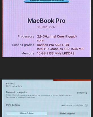 MacBook Pro 15" 2017 - LEGGERE DESCRIZIONE 