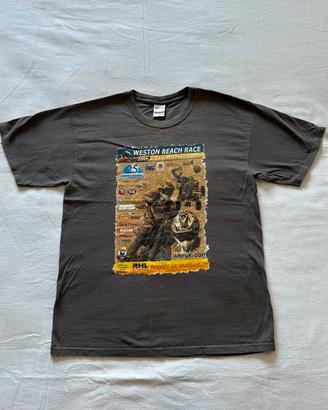 T-Shirt grigia Weston Beach Race Vintage Taglia L