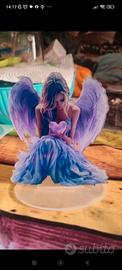 Decorazione artistica dolce angelo ali viola acril