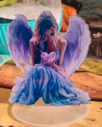 Decorazione artistica dolce angelo ali viola acril