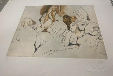 Renato guttuso acquaforte quadro
