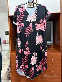 Vestito estivo floreale nero e rosa  SHEIN tg 2XL
