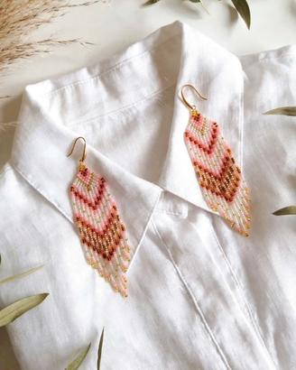 Orecchini Boho Frange Fatti a Mano