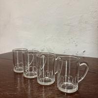Set 4 Bicchierini a Boccale in Vetro Lavorato
