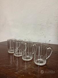 Set 4 Bicchierini a Boccale in Vetro Lavorato