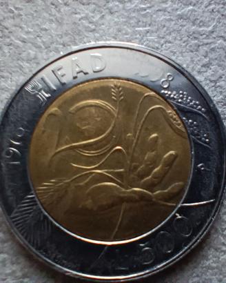 Moneta 500 Lire IFAD 1978-1998