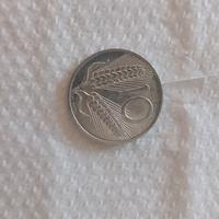 Moneta da 10 lire del 1970. 