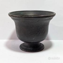 Antico mortaio bronzo fuso e tornito Inizio XVIII