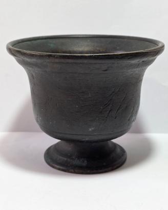 Antico mortaio bronzo fuso e tornito Inizio XVIII