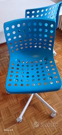 set scrivania e due sedie blu dell' ikea