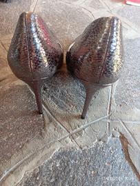 décolleté canna di fucile stampa pitone tacco 10.5