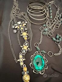 Set bigiotteria 2 collane lunghe + 5 bracciali